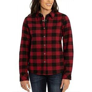 ORVIS Women’s Pinnacle Buffalo Plaid Flannel Fleece Lined Shirt Shacket Size XL